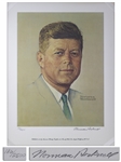 Norman Rockwell Signed Lithograph of John F. Kennedy -- Appeared as the Cover of The Saturday Evening Post in 1960